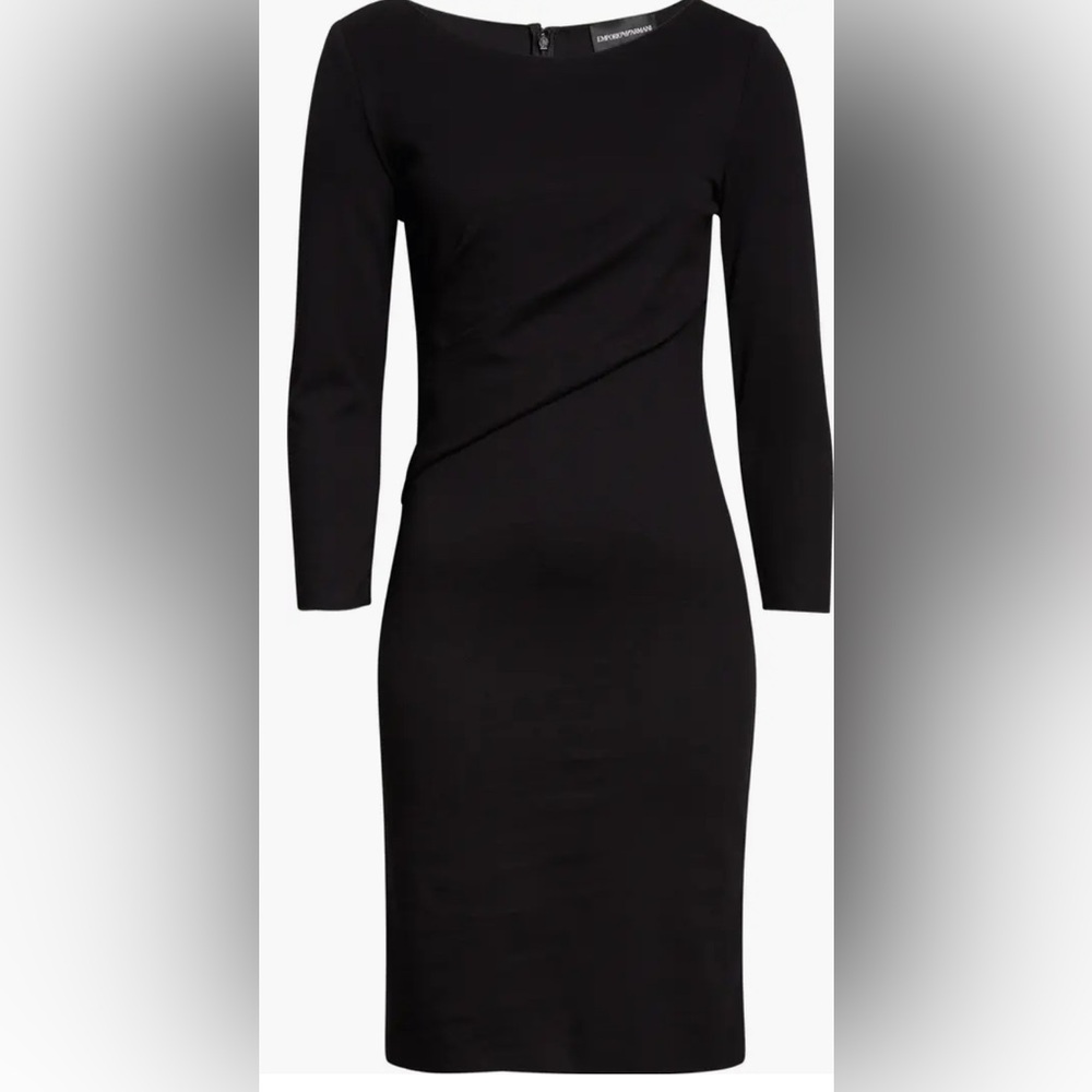 Emporio Armani Punto Milano Long Sleeve Jersey Dress Sz IT 38 US 2 SM